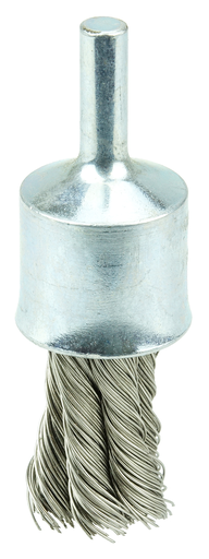 1/2" Knot Wire End Brush, .014" Stainless Steel Fill