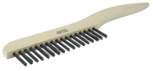Hand Wire Scratch Brush, .012 Carbon Steel Fill, Shoe Handle, 1 x 17 Rows