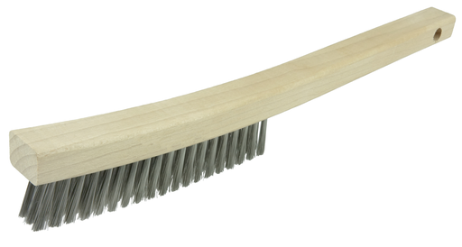 Plater's Brush, Stainless Steel Fill, 3 x 19 Rows, Curved Handle