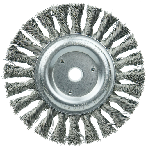 6" Standard Twist Knot Wire Wheel, .014" Steel Fill, 5/8"-1/2" Arbor Hole