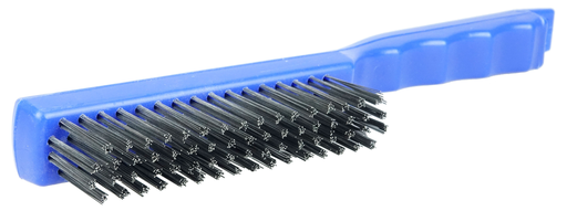 Hand Wire Scratch Brush, .012 Steel Wire Fill, 4 x 16 Rows, Plastic Handle