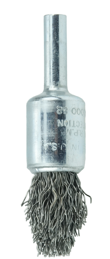 1/2" Controlled Flare Crimped Wire End Brush, .014" Steel Fill