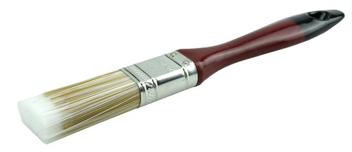 1" Varnish Brush, Poly/Nylon Fill, 2-1/4" Trim Length, Red Foam Handle