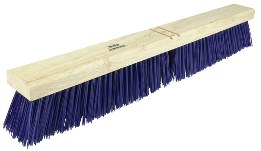 24" Contractor Garage Broom, Stiff Blue Polypropylene Fill, Includes Brace