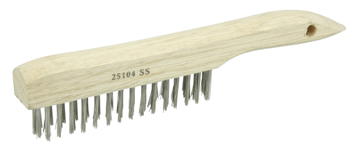 Vortec Pro Scratch Brush, .012 Stainless Steel Fill, Shoe Handle, 4 x 16 Rows