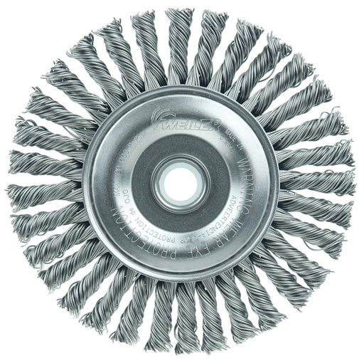 Mini Roughneck 4" Stringer Bead Wire Wheel, .020" Steel Fill, 1/2"-3/8" Arbor Hole