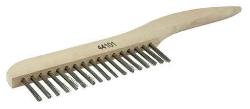 Hand Wire Scratch Brush, .012 Stainless Steel Fill, Shoe Handle, 1 x 17 Rows