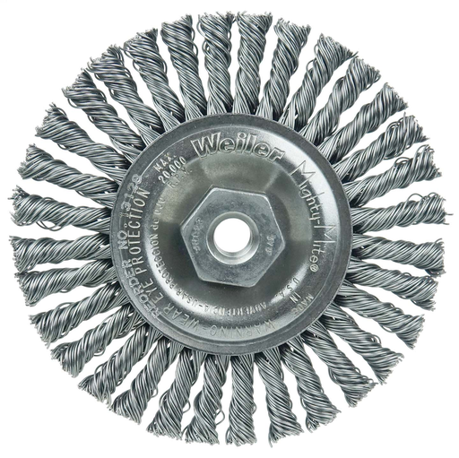 Mini Roughneck 4" Stringer Bead Wire Wheel, .020" Steel Fill, 3/8"-24 UNF Nut