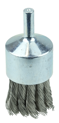 1-1/8" Knot Wire End Brush, .020" Stainless Steel Fill