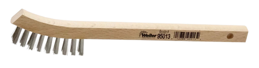 Small Hand Wire Scratch Brush, Stainless Steel Fill, Wood Block, 2 x 9 Rows