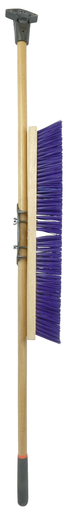 24" Pro-Flex Stiff Blue Polypropylene Sweep with 60" Hardwood Handle