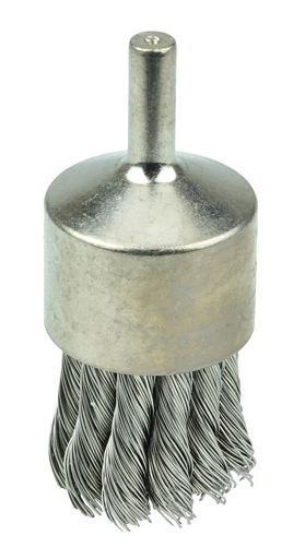 1-1/8" Nickel-Plated Cup End Brush, .014" Stainless Steel Knot Wire Fill