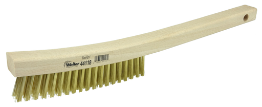 Plater's Brush, Brass Fill, 3 X 19 Rows, Curved Handle