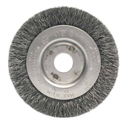 3" Narrow Face Crimped Wire Wheel, .014" Steel Fill, 1/2"-3/8" Arbor Hole