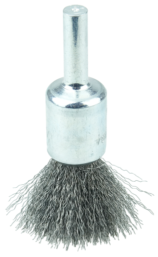 1/2" Crimped Wire End Brush, .006" Steel Fill