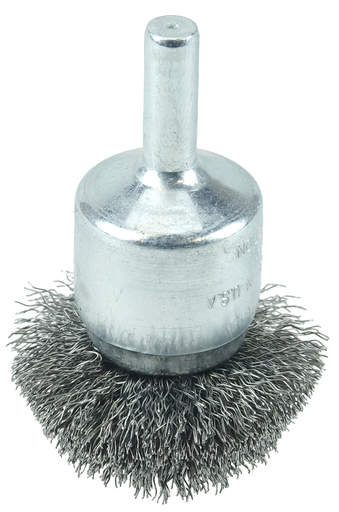 1-1/2" Circular Flared Crimped Wire End Brush, .008" Steel Fill