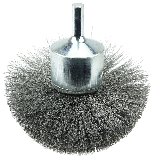 3" Circular Flared Crimped Wire End Brush, .006" Steel Fill