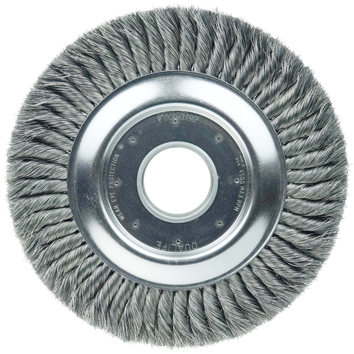 10" Standard Twist Knot Wire Wheel, .0118" Steel Fill, 2" Arbor Hole
