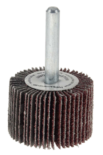 1-1/2" x 1" x 40AO Wolverine Coated Abrasive Flap Wheel, 1/4" Stem
