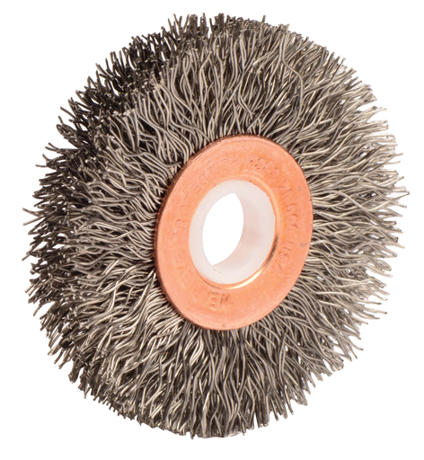 2" Small Diameter Crimped Wire Wheel, .014" Steel Fill, 1/2"-3/8" Arbor Hole