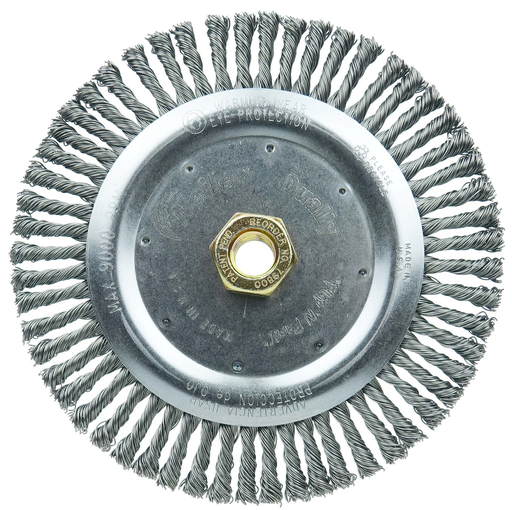 Weiler 79800 Dually 7 Inch Root Pass Weld Cleaning Brush, .020 Inch Steel Wire, 9000 RPM