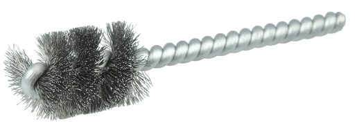 3/4" Power Tube Brush, .006" Stainless Steel Wire Fill, 1" Brush Length