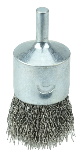 1" Crimped Wire End Brush, .014" Stainless Steel Fill