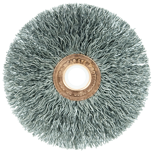 3" Small Diameter Crimped Wire Wheel, .014" Steel Fill, 1/2"-3/8" Arbor Hole