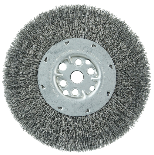 7" Maximum Density Crimped Wire Wheel, .014" Steel Fill, 5/8" Arbor Hole