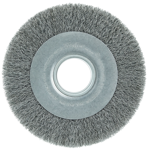 8" Medium Face Crimped Wire Wheel, .0104" Steel Fill, 2" Arbor Hole