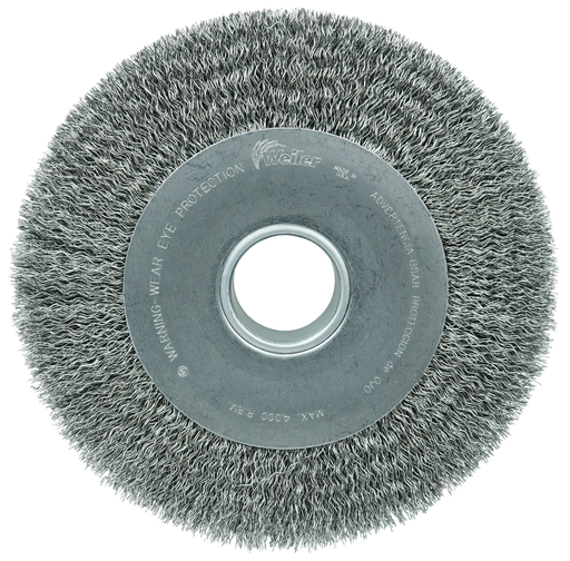 10" Wide Face Crimped Wire Wheel, .014" Steel Fill, 2" Arbor Hole