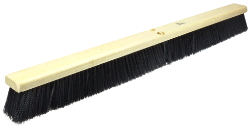 36" Medium Sweep Floor Brush, Black Polypropylene Fill, Includes Brace