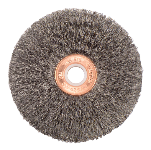 Weiler 15543 3 Inch Crimped Wire Wheel Brush .008 Inch Steel Fill, 1/2 Inch Arbor Hole