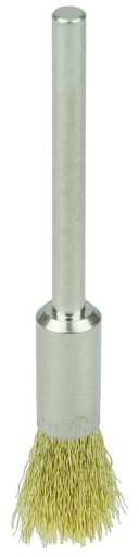 1/4" Miniature Wire End Brush, .005" Brass Fill, 1/8" Stem
