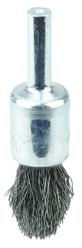 1/2" Controlled Flare Crimped Wire End Brush, .0104" Steel Fill