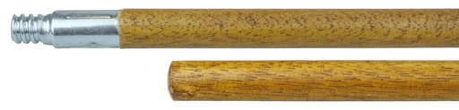 60" Hardwood Handle, Threaded Metal Tip, 15/16" Diameter