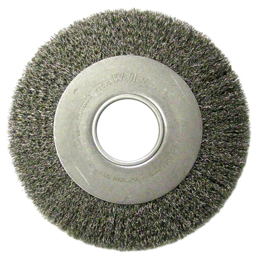 8" Medium Face Crimped Wire Wheel, .014" Steel Fill, 2" Arbor Hole