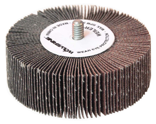 3" x 1" x 60AO Wolverine Coated Abrasive Flap Wheel, 1/4-20 Threaded Stem