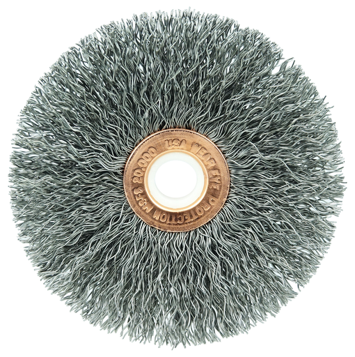 3" Small Diameter Crimped Wire Wheel, .0118" Steel Fill, 1/2"-3/8" Arbor Hole