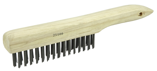 Vortec Pro Scratch Brush, .012 Carbon Steel Fill, Shoe Handle, 4 x 16 Rows