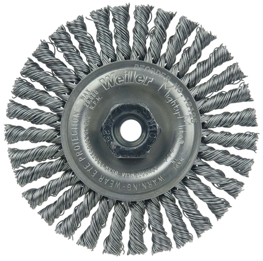 Mini Roughneck 4" Stringer Bead Wire Wheel, .020" Steel Fill, M10x1.25 Nut