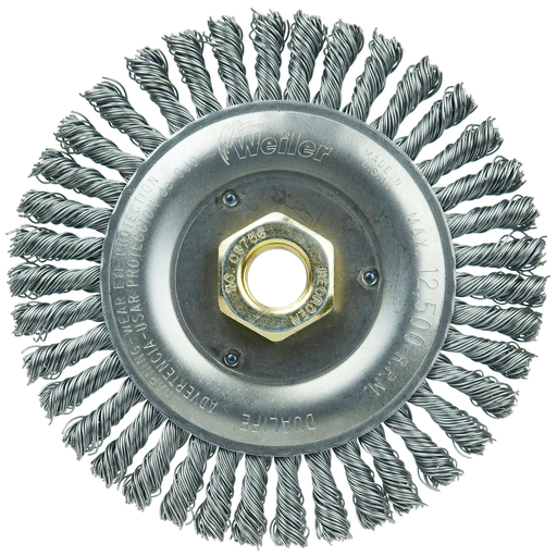 Roughneck Jr. 5" Root Pass Weld Cleaning Brush, .020" Steel Wire Fill, 5/8"-11 UNC Nut