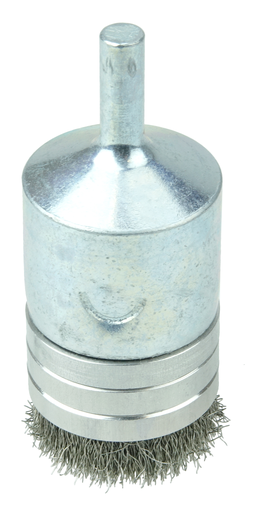 1" Banded Crimped Wire End Brush, .006" Stainless Steel Fill