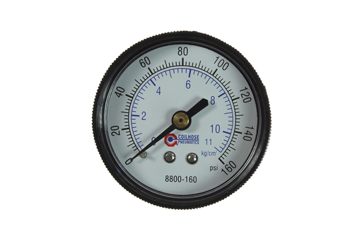 2" Dial Gauge, 1/4" Back Mount, 0-160 psi