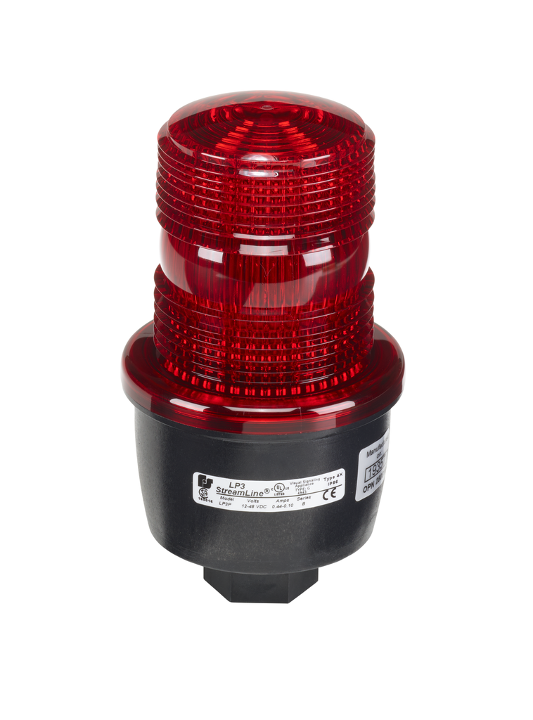 Mayer-DDS-StreamLine Strobe Light, Low Profile, UL and cUL, 120VAC, NPT Pipe Mount, Red-1