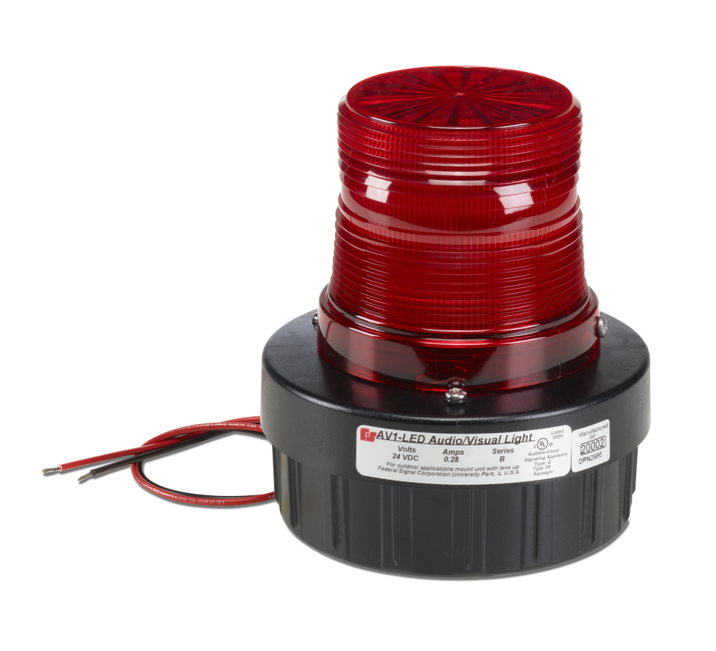 Mayer-DDS-Audible Visual Flashing LED Light, UL and cUL, 120VAC, Red-1