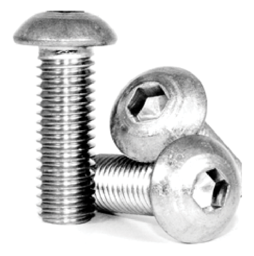 Button Socket Head Cap Screw, Coarse Thread, 3/8-16, 1/2" Length, A2 (18-8) Stainless Steel