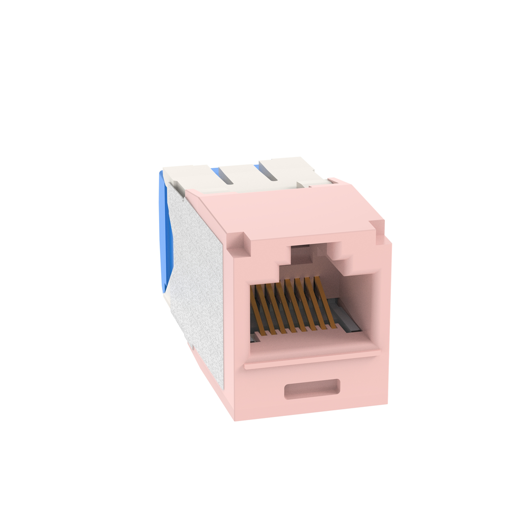 Product image for Panduit CJ6X88TGPK UTP RJ45 Cat 6A TG Jack Module, Pink