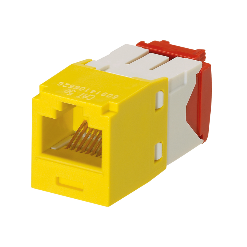 Product image for Panduit CJ5E88TGYL UTP RJ45 Cat 5e TG Jack Module, Yellow