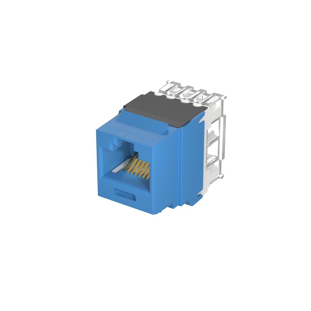 Product image for Panduit NK6X88MBU UTP RJ45 Cat 6A Keystone Punchdown Jack Module, Blue